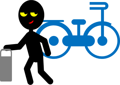 自転車バッテリー盗難のイラスト画像