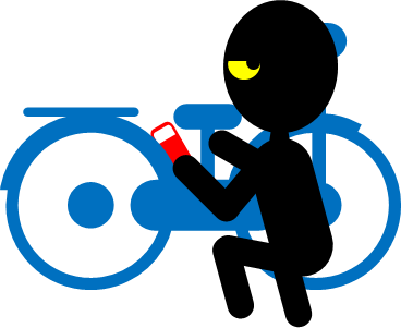 自転車バッテリー盗難のイラスト画像
