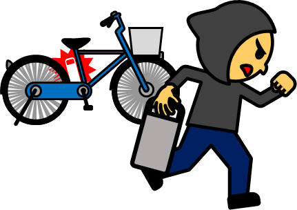 自転車バッテリー盗難のイラスト画像