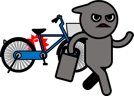 自転車バッテリー盗難のイラスト画像