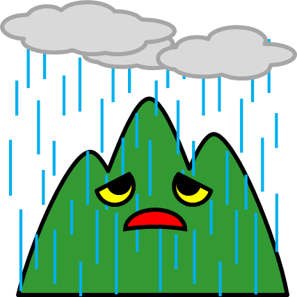 山のキャラクター風イラスト画像