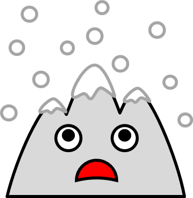 山のキャラクター風イラスト画像