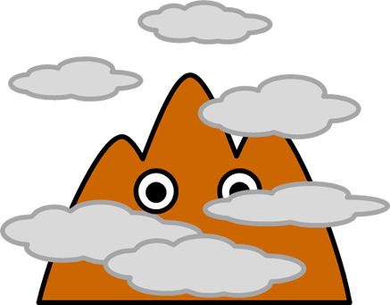 山のキャラクター風イラスト画像