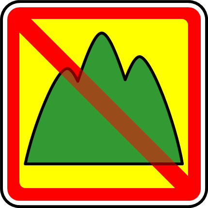 山への立ち入り禁止マーク画像