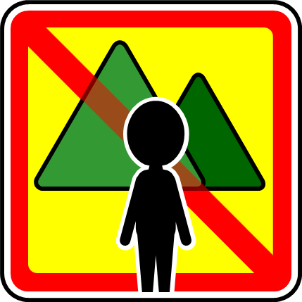 山への立ち入り禁止マーク画像