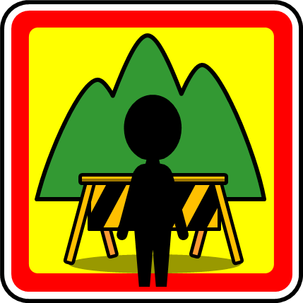 山への立ち入り禁止マーク画像