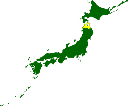 青森県の場所を示すマップイメージ画像