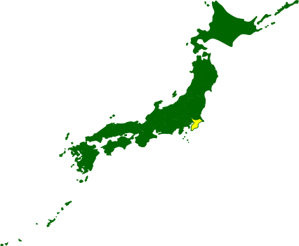 千葉県の場所を示すマップイメージ画像