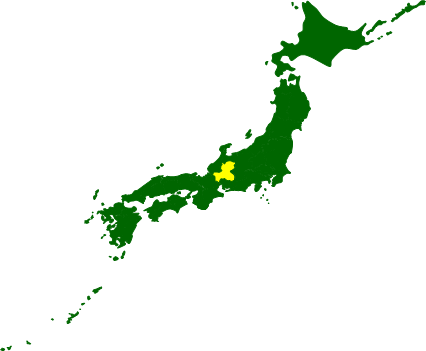岐阜県の場所を示すマップイメージ画像