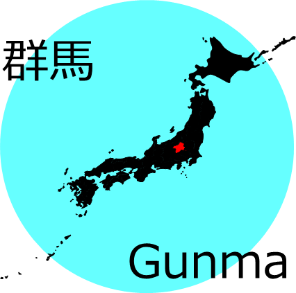 群馬県の場所を示すマップイメージ画像