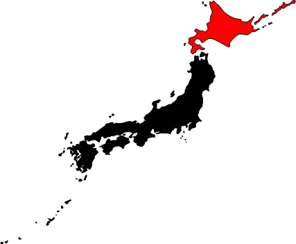 北海道の場所を示すマップイメージ画像