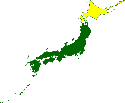 北海道の場所を示すマップイメージ画像