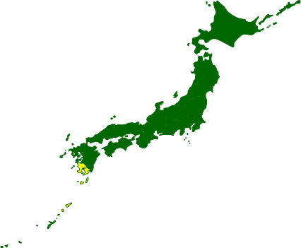 鹿児島県の場所を示すマップイメージ画像