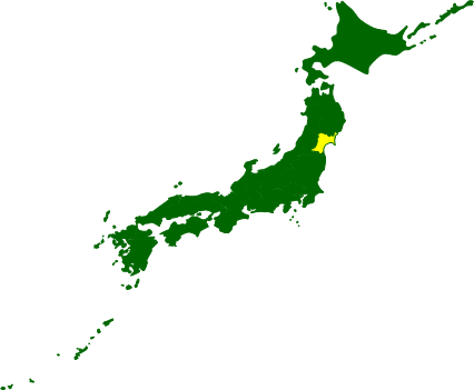 宮城県の場所を示すマップイメージ画像