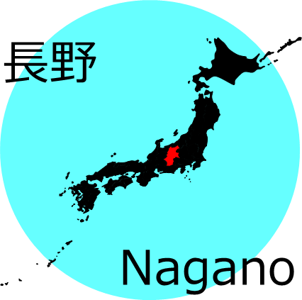 長野県の場所を示すマップイメージ画像