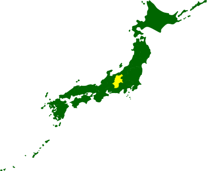 長野県の場所を示すマップイメージ画像