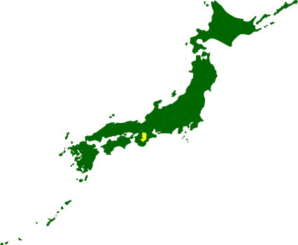 奈良県の場所を示すマップイメージ画像