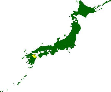 大分県の場所を示すマップイメージ画像