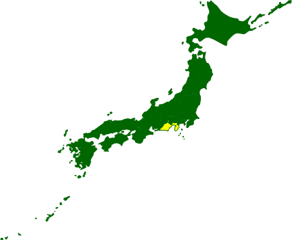 静岡県の場所を示すマップイメージ画像