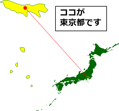 東京都の場所を示すマップイメージ画像