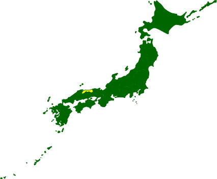 鳥取県の場所を示すマップイメージ画像
