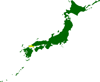 山口県の場所を示すマップイメージ画像