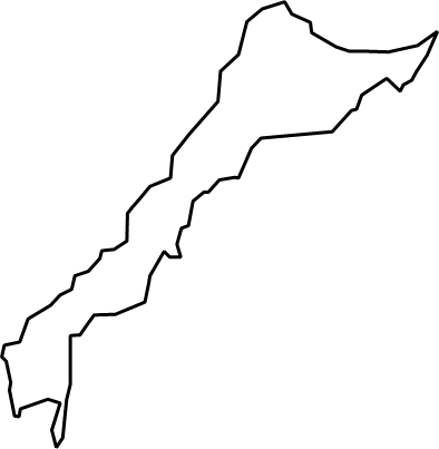 国後島(北海道)の外観図形イラスト画像