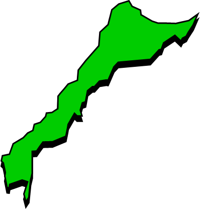 国後島(北海道)の外観図形イラスト画像