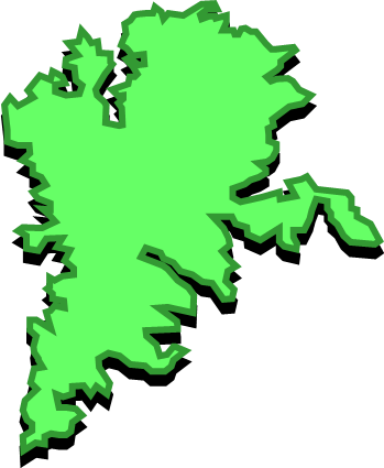 中ノ島（島根県）の外観図形イラスト画像