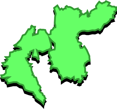 西ノ島（島根県）の外観図形イラスト画像