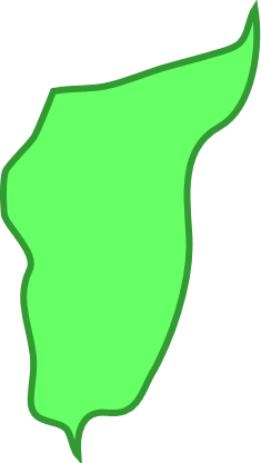 奥尻島（北海道）の外観図形イラスト画像