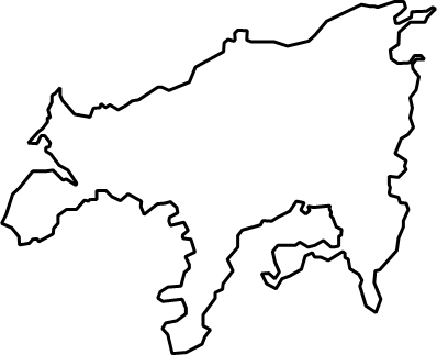 小豆島（香川県）の外観図形イラスト画像