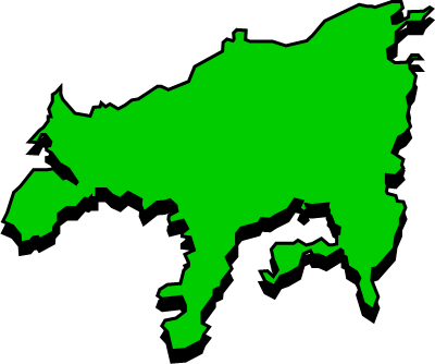 小豆島（香川県）の外観図形イラスト画像