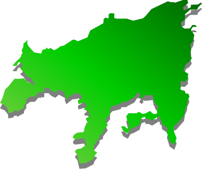 小豆島（香川県）の外観図形イラスト画像