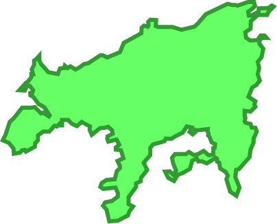 小豆島（香川県）の外観図形イラスト画像