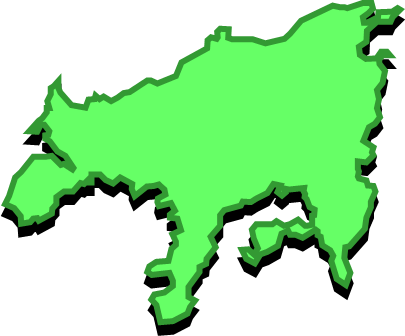 小豆島（香川県）の外観図形イラスト画像