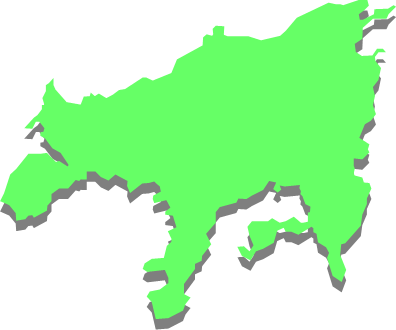 小豆島（香川県）の外観図形イラスト画像