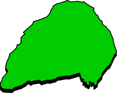 粟国島（沖縄県）の外観図形イラスト画像