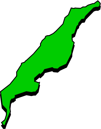 伊平屋島（沖縄県）の外観図形イラスト画像