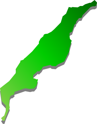 伊平屋島（沖縄県）の外観図形イラスト画像