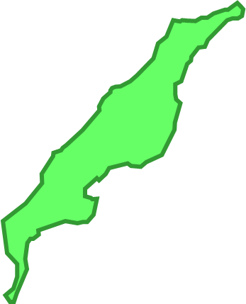 伊平屋島（沖縄県）の外観図形イラスト画像