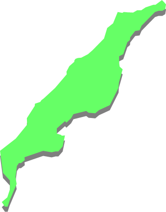 伊平屋島（沖縄県）の外観図形イラスト画像