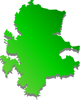 壱岐島(長崎県)の外観図形イラスト画像