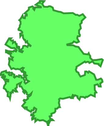 壱岐島(長崎県)の外観図形イラスト画像