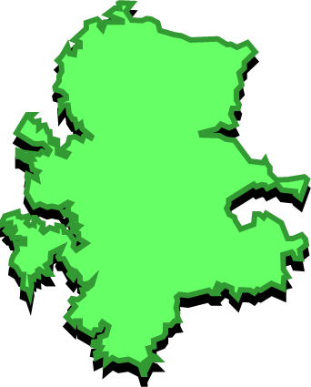 壱岐島(長崎県)の外観図形イラスト画像