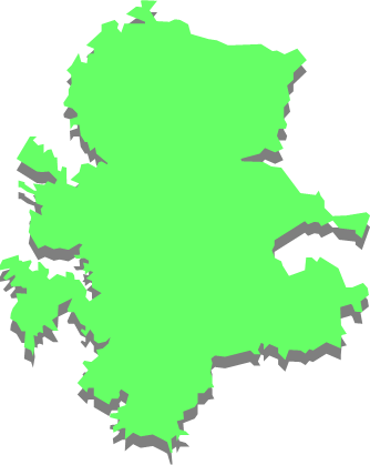 壱岐島(長崎県)の外観図形イラスト画像