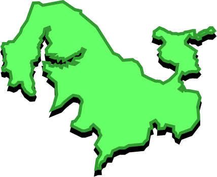 上甑島（鹿児島県）の外観図形イラスト画像