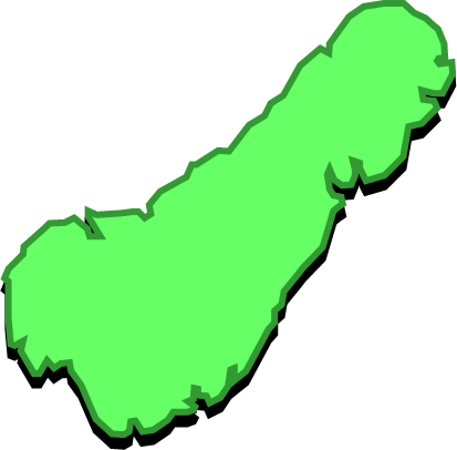 喜界島（鹿児島県）の外観図形イラスト画像