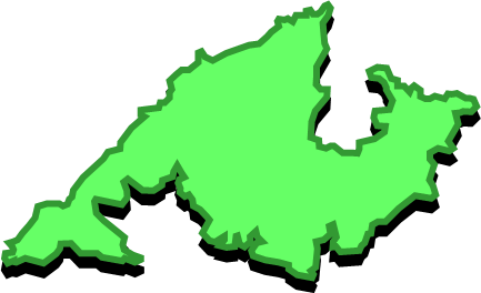 的山大島(長崎県)の外観図形イラスト画像