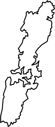 対馬島(長崎県)の外観図形イラスト画像